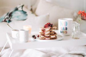 pancakes breakfast bed